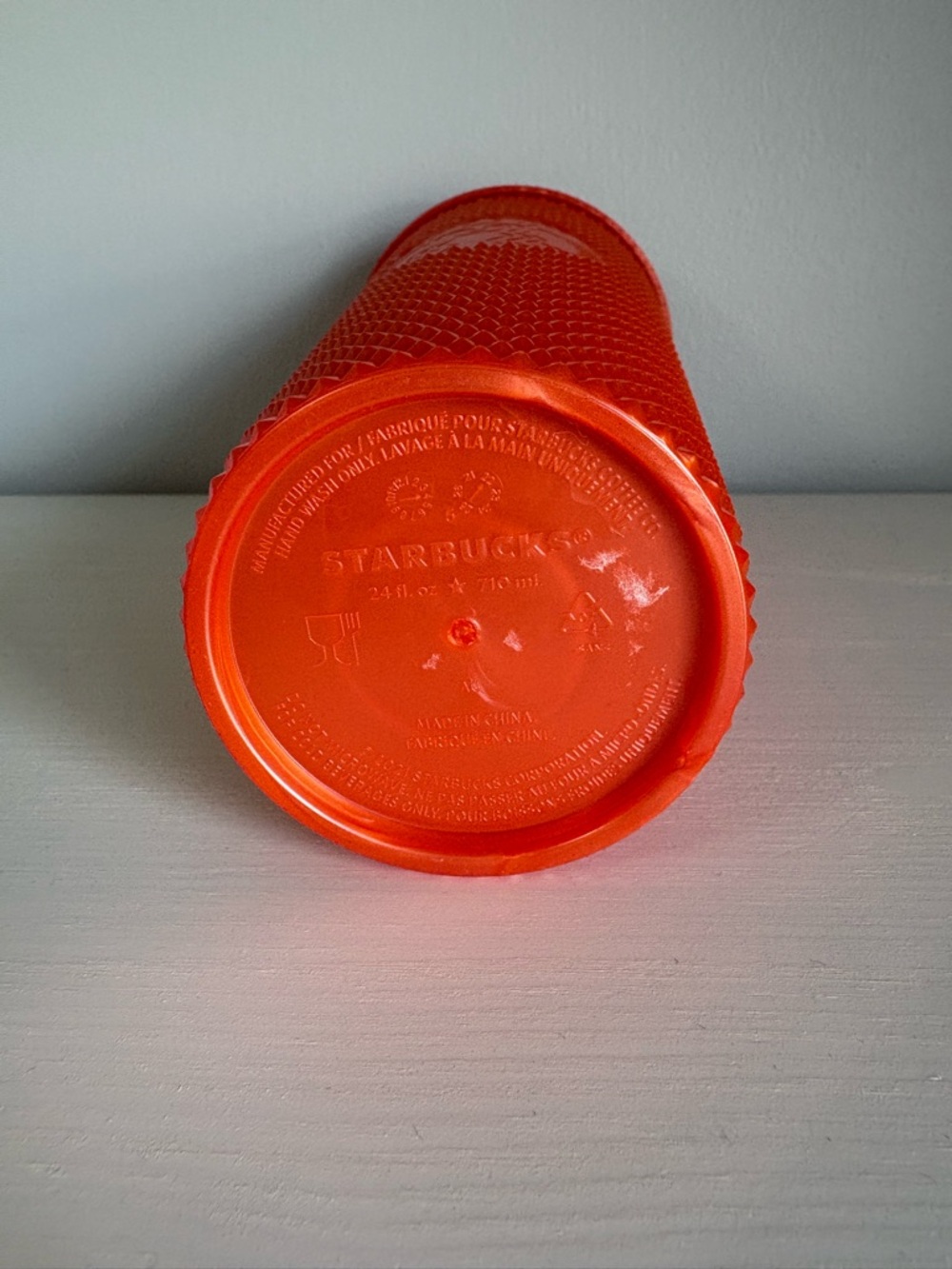 Starbucks 2022 Fall Pearl Orange Studded Venti Tumbler 24oz - Rare Bling - Picture 3 of 4